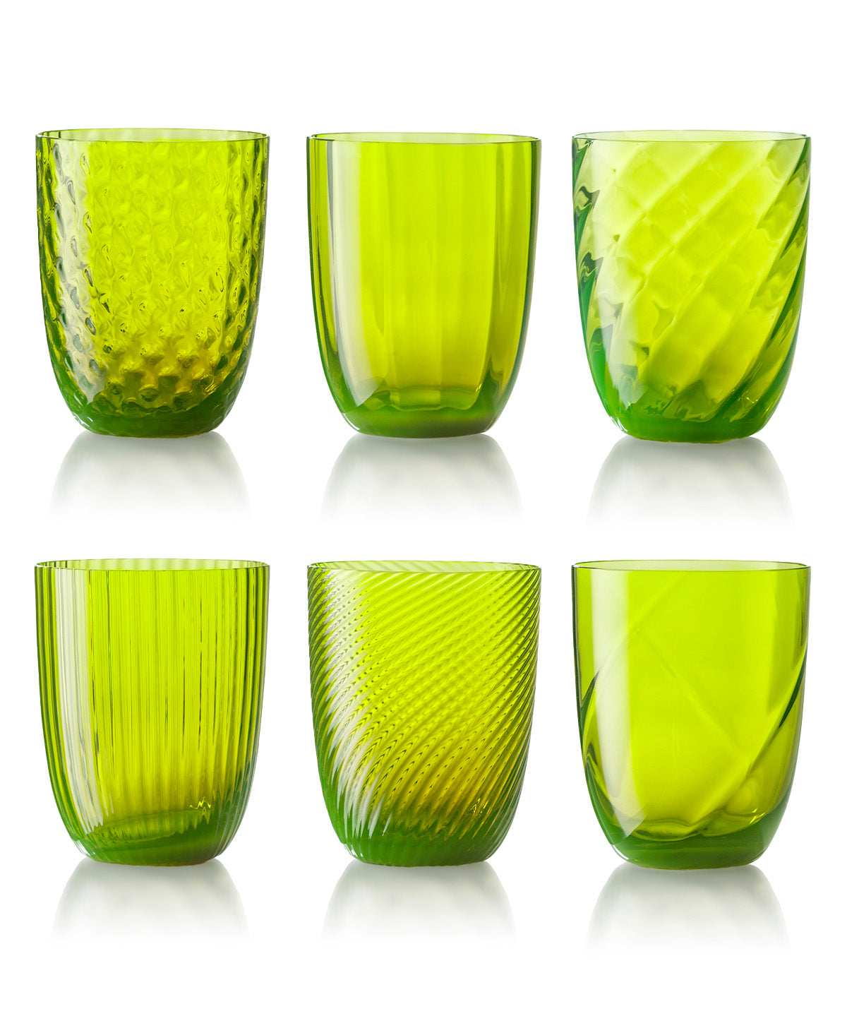 Idra Set di 6 Bicchieri Acqua, Texture Assortite