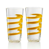 Lily Swirl Set of 2 Highball Glasses
